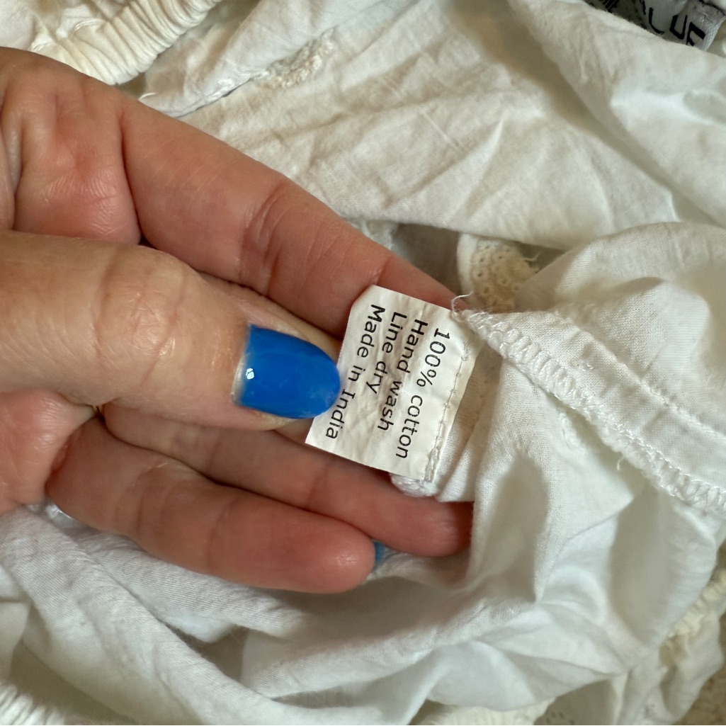 White Strapless Eyelet Ruffle Tube Top Soleil Blue — image 3 of 3